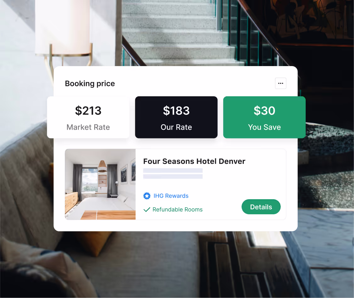Booking price overview screen