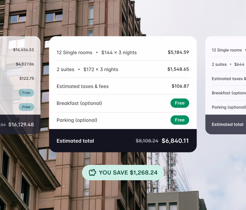 A construction crew booking a hotel
