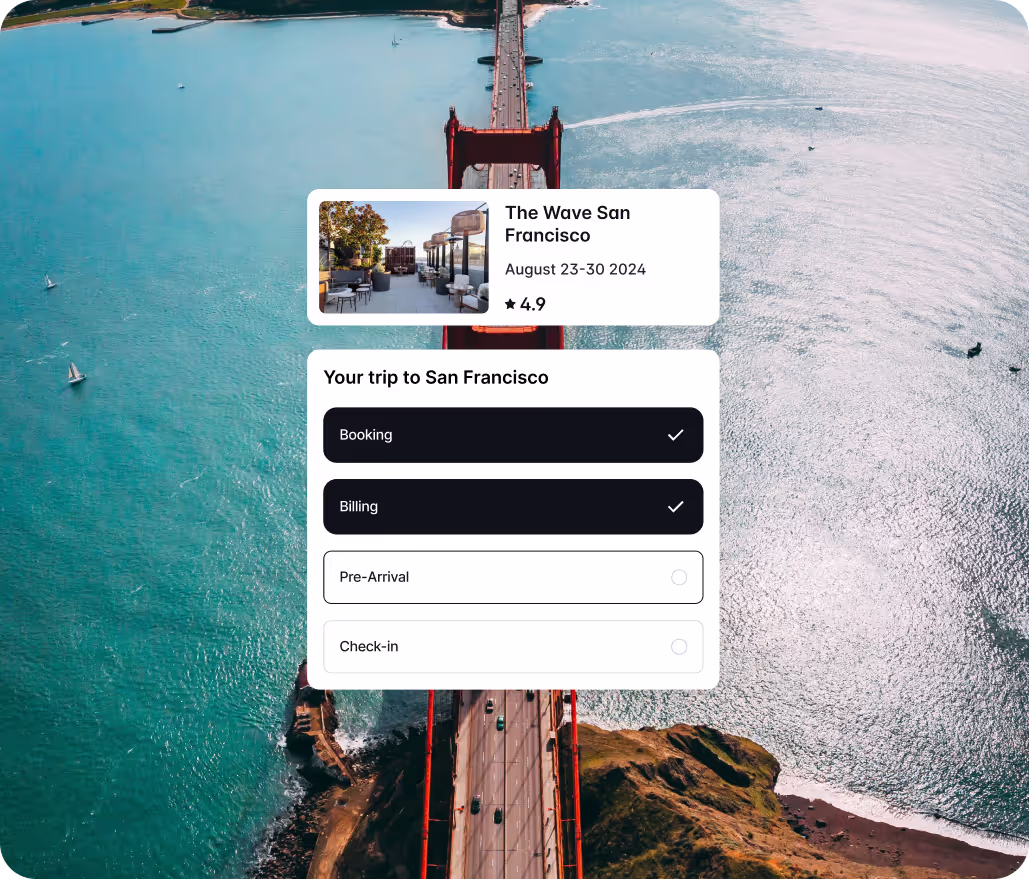 A view of San Francisco, and engine app screen on top