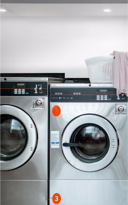Washers in a laundromat