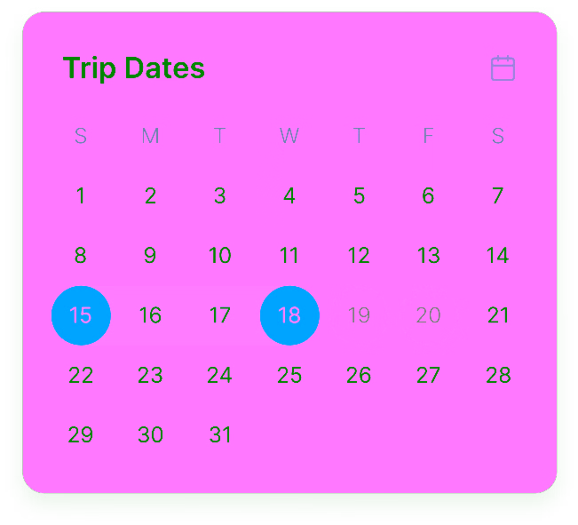 Trip Calender