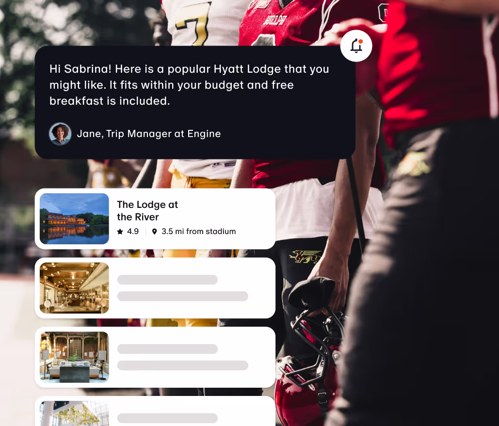 A sports team booking a hotel